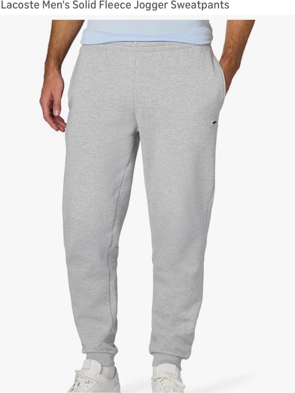Lacoste Men’s Light Grey Fleece Joggers 2XL EUC